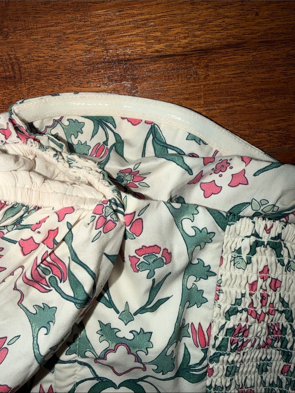 NWTAbercrombie & Fitch Poplin Floral Puff-Sleeve Off the Shoulder Crop Top, M - Picture 5 of 9